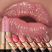 Metallic Glitter Lipstick Diamond Dazzling Waterproof Sexy Lip Gloss Moisturizing Matte Velvet Pearlescent Lip Tint Balm Makeup