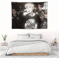 VIKAMA Lil Peep Black & White Live Concert Tapestry Hip-Hop Style Wall Hanging Decor for Bedroom Dormitory Fans