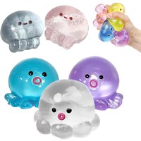 Taba Squishy Transparent Jellyfish Octopus Kawaii Stress Relieving Sensory Fidget Toys Anxiety Pull Focus Desk Accessory Gift