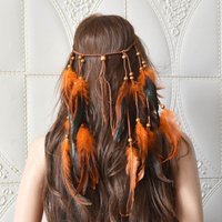 Retro Bohemian Headband Long Feather Tassel Ethnic Style Feather Hair Band For Women Girls Elegant Linen Fringe Hair Accessories