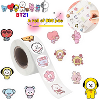 BT21 RJ Chimmy Tata Cooky 500pcs stickers high-quality cartoon anime prints creative DIY diary and doodle stickers for students