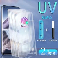Tempered Glass UV Liquid Full Glue Screen Protector For Samsung S22 S23 Note 9 10 20 S10 S8 S9 Plus S21 S20 ULTRA