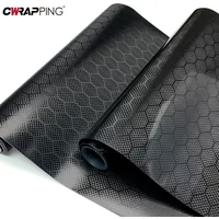 Carbon Fiber Sticker High Gloss Honeycomb Vinyl Wrap Film Waterproof Adhesive Auto Body Decoration Decal Tunning Car Accessories