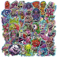 50Pcs Horror Skull Stickers Monster Vinyl Waterproof for Laptop Phone Case Notebook Water Bottle DIY Stickers