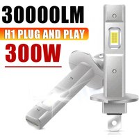 2Pcs Canbus LED Light Bulb H1 LED Headlight Mini Size Design Wireless Fanless For Car LED Lamp 7585 CSP Chip 300W 12V