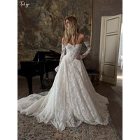 Tokyo Customized White Detachable Sleeves Wedding Dresses Off the Shoulder Lace Bridal Gown Elegant A-Line Wedding Gown 2026