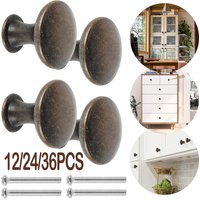 36pcs Drawer Handle Vintage Antique Bronze Single Hole Door Pull Knob Round Kitchen Cupboard Wardrobe Door Dresser for Furniture