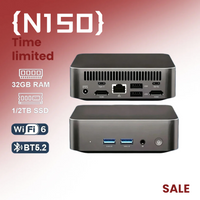 Intel Core N150 Windows 11Pro Mini 980HK Portable Pc Computer 1/2TB SSD 16GB RAM WIFI 6 BT5.2 4K 60Hz HD Gaming Office Study Pc