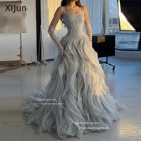 Xijun Luxury Long Evening Dresses Ruffles Beads Formal Dubai Prom Dresses Ruched Sweetheart A-Line Prom Gowns Women Customized