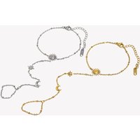 E.B.belle Stainless Steel Fashion Style Sun Beaded O-shaped Finger Chain 18K Gold Plated Tarnish Free Jewelry For Women's Gift