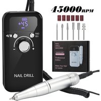 45000RPM Nail Drill Machine Portable Nail Polish Gel Sander Electric Professional Nail Lathe with LCD Display Nail Art Tools