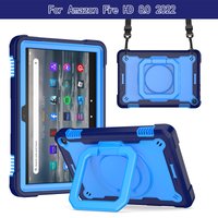 Dropproof tablet case for Amazon Fire HD 8 ( 2022), 360° swivel bracelet holder, contrasting design, with shoulder straps