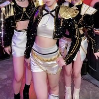 Hot Selling Korean Style Woman Suit Halloween Cosplay Hot Woman Show Costume Black Shiny Suit Halloween Birthday Party Costume image 4