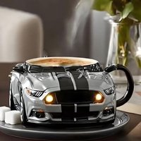 Fun Durable Car Shaped Coffee Cup Handcrafted Stainless Steel Fashion Coffee Mugs 100ML Handmade Water Cup for Home Kitchen