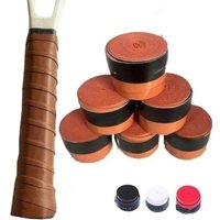6Pcs Retro Brown Non-slip Overgrips Tennis Grip Tape Flat Sweat-absorbing Adhesive Band and Comfortable Grip Accessories