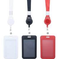 Pure Color Retractable Badge Reel Retractable Teacher Lanyard with Name Card Badge Holder Neck Strap Keychian Accessories Gift