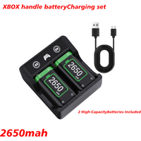 2-Pack 2650mAh Rechargeable Battery Pack + Charger Dock + USB Cable For Xbox One/Series X/S/Elite Wireless Controller