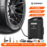 ETENWOLF V3 Auto-Reifenfüller Luftkompressor 100% Betriebszyklus 7800mAh Tragbare Luftpumpe mit LED-Licht für Autos und Motorräder