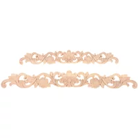 30cm/40cm Long Wood Appliques Onlays Decorative Applique Unpainted Wooden Carved Onlays for Bed Door Cabinet Wardrobe Furniture
