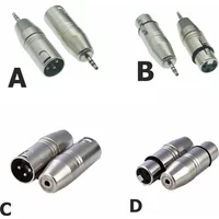 1pcs XLR 3 Pin Female Jack to 3.5mm Female & Male 1/8" TRS Mini Female Stereo Microphone Audio Adapter Converter Connector