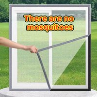 Grey summer window mesh, mesh mosquito net, invisible door curtain, self-adhesive window, customized size