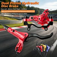 ZOOM HB875 Hydraulic Disc Brake Set MTB 2-Piston 800/1400mm Front Rear Caliper 6061 Aluminum Bicycle Brake Black Red Blue