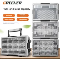Tool box Plastic Parts For Mechanics Suitcase Screws Accessories Professional Multi-grid Drawer Organizer Accessories Tool Box