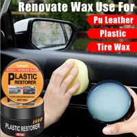 Car Plastic Restorer, Crystal Clear, Interior Leather and Panel Refurbishment Wax Coating Agent, Restores Black Shine, Car Wax Polish