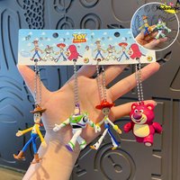 HEROCROSS Toy Story Hand In Hand Keychain Woody Bascuis Strawberry Bear For Couple Backpack Decoration Pendant Christmas Gift