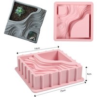 Square Terrace Flowerpot Epoxy Resin Mould Silicone Potting Mould DIY Concrete Cement Gypsum Flower Pot Handmade Making