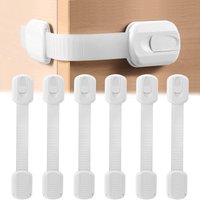 4/8pcs Child Safety Strap Locks Baby Locks for Cabinets and Drawers Toilet Fridge&More Adhesive Pads No Installation Required