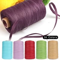 280-300 Meters Raffia Yarn For Hand Knitting Summer Raffia Straw Hats Bags Crochet Yarn Handmade Craft Knit Yarn Thread 24 Color