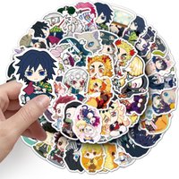 50Pcs Demon Slayer Japanese Anime Stickers Graffiti Skateboard Refrigerator Decorated Notebook Luggage Waterproof Sticker