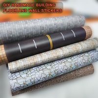 3PCS 8*11Inch Miniature Dollhouse Wallpaper Floor Outdoor Road Sticker Self-Adhesive Materials DIY Building Diorama Accessories
