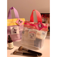 Sanrio Licensed Mesh Handbag - Hello Kitty My Melody Kuromi Pochacco Cute Storage Bag for Women & Girls