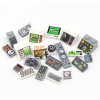 20pcs Printed Tile Instrument Meter Dash Keypad Control Center Panel Building Blocks Bricks Compatible with 85984 3039 3070 3069