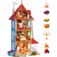 Robotime Moomin-Haus 3D Holzpuzzle Miniatur-Set Komplettes Familienset Gemütliche Heimdekoration Einzigartiges Geschenk für Jugendliche und Erwachsene