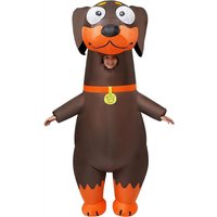 Inflatable Dachshund Dog Cosplay Costume Halloween Cartoon Animal Brown Dog Suits Party Game Props Perform Fancy Inflatable Suit