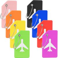 Silicone Luggage Tags Travel Hanging Tag Suitcase Tag Plane With Name ID Cards Anti-lost Solid Color Travel Accessories
