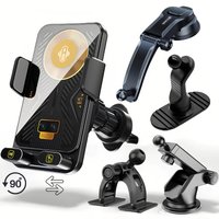 X18 Car Phone Wireless Charging Holder Touch 90° Rotation Mount for Samsung S25 Iphone 17 16 15 14 13 12 Pro Max
