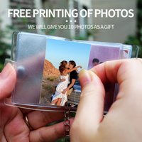Personalized Photo Album Keychain - Customizable Mini Album for Couples, Durable Resin Material with Clear Cover for Photos