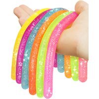 10PCS Jumbo Colorful Fidget Noodles Toys Squeeze Release Anxiety For Kids Glitter Stretchy Strings Classroom Prize Party Favors