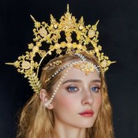 Goddess Halo Spiked Shaped Crown Headpiece Gothic Lotia Women's Party Headwear Accessories