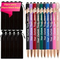 25Sets Custom Ballpoint Pens Name Personalized Soft Touch Rubber Soft Touch Exquisite Custom Pen Women'S Gift Pen Men'S Gifts