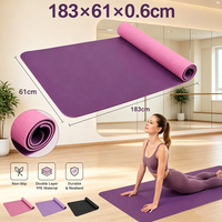 Fitness Yoga Mats Anti-slip Sport 6MM TPE Mat Blanket Exercise Yoga Pilate Gymnastics Mat Equipment Floor Work 6MM Thick TPE