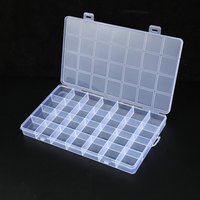 28-Gitter-Rechteck-Schmuckschatulle aus Kunststoff mit Fach, Aufbewahrungsbox für Schmuck, Ohrringe, Perlen, Basteln, Präsentation, Behälter, Organize