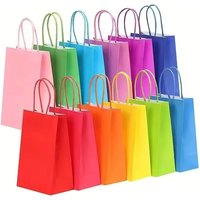 5/10/20/30PCS Colorful Kraft Paper Bags DIY Holiday Gift Packaging Snacks Shopping Storage Halloween Candy Bags