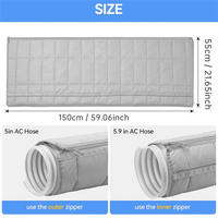 FLYY-Portable Air Conditioner Hose Cover, Zipper Insulated AC Hose Sleeve For 5In & 5.9In Exhaust Hose, AC Tube Duct Vent Wra