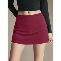 Y2K Style Bodycon Skort, Stretchy Pencil Mini Skirt with Safety Shorts, Trendy Streetwear for Party