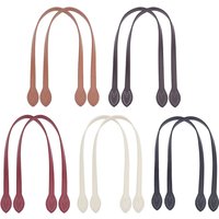 2Pcs 23.6" Leather Purse Straps Short Bag Handles Purse Bag Strap with Ear Shape End Holes Bag Making Supplies For DIY Crocheted
